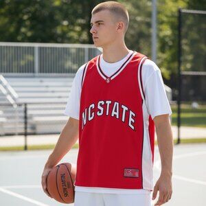 NC State Wolfpack Basketball Jersey #1 Red White Mens X Large